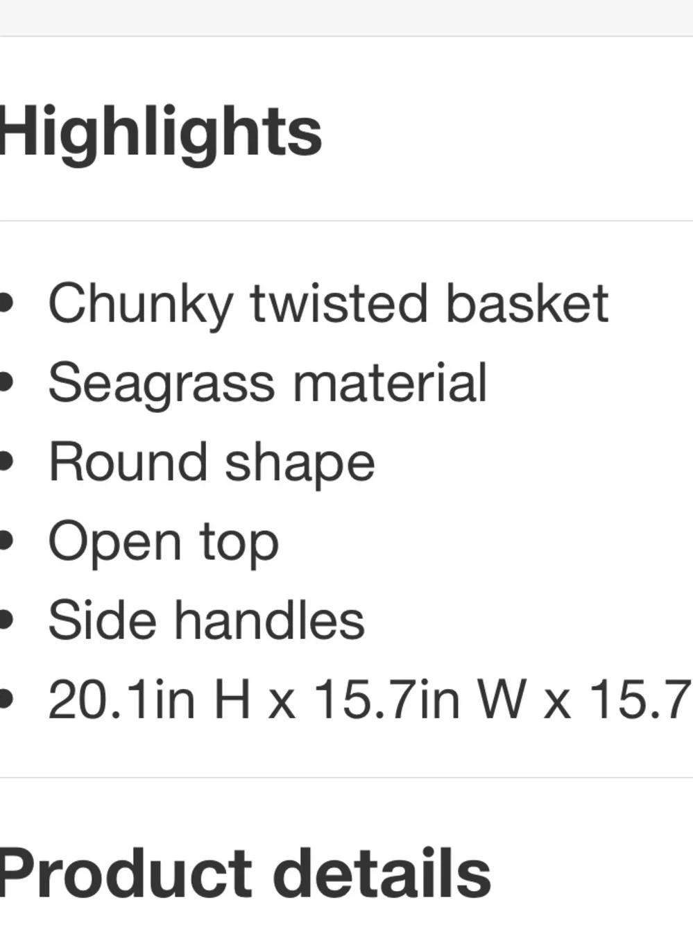 THRESHOLD NWT Chunky Twisted Seagrass Basket
